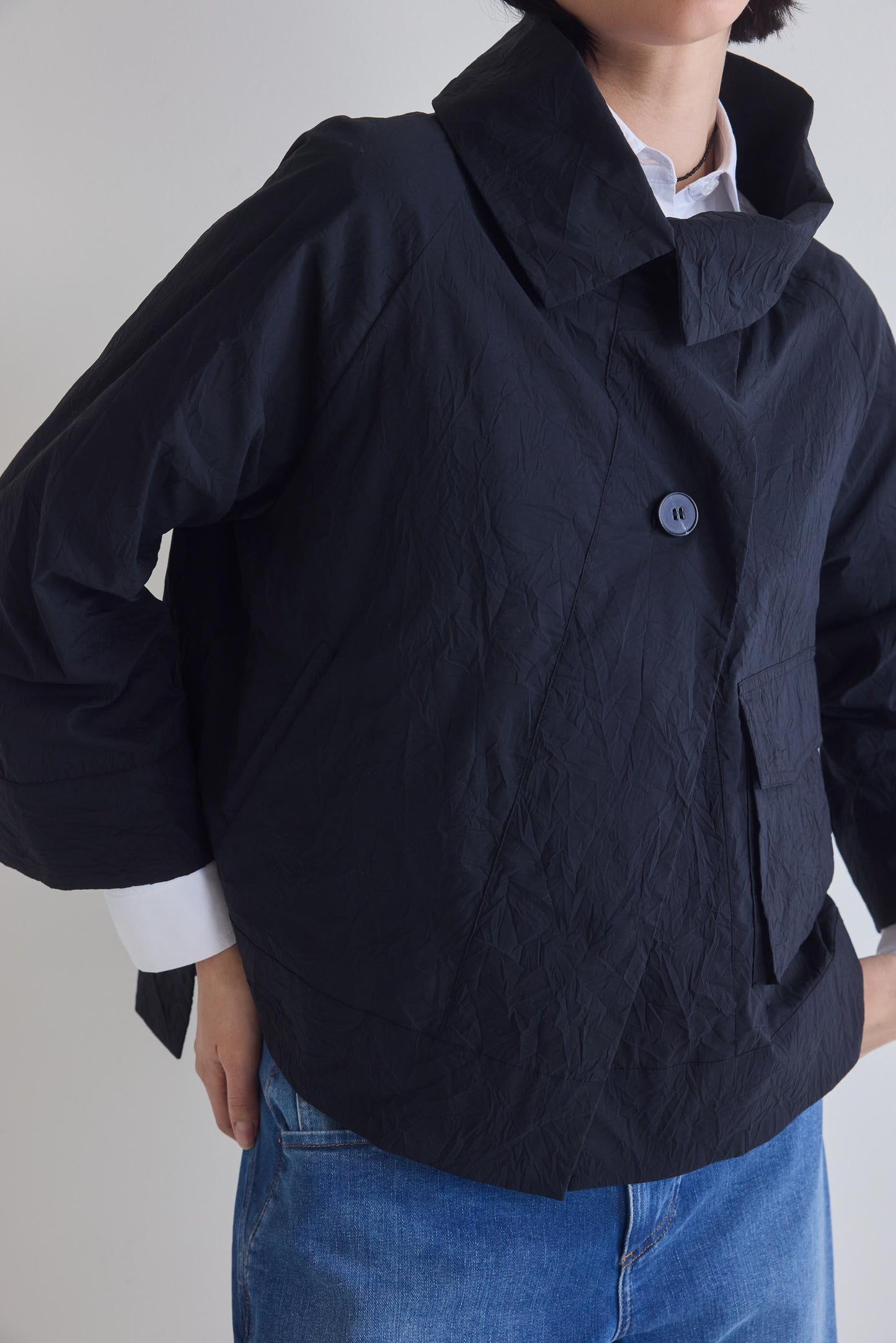 The Crinkle Mini Drama Jacket
