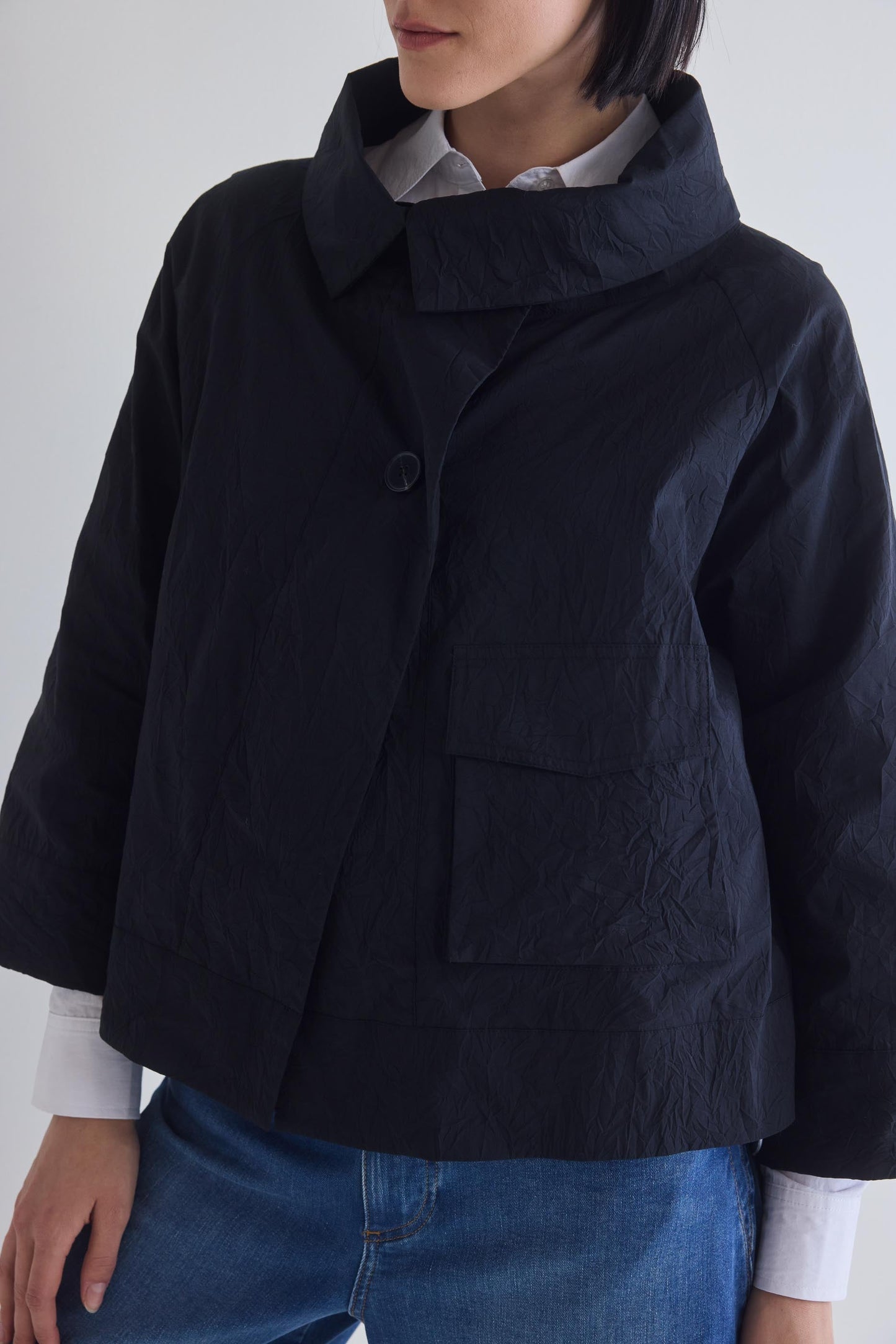 The Crinkle Mini Drama Jacket