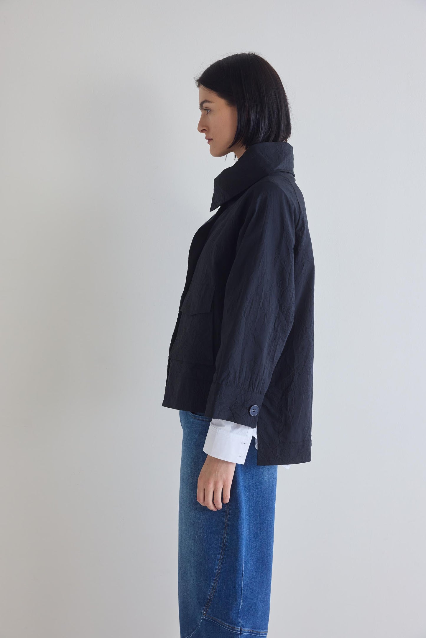 The Crinkle Mini Drama Jacket