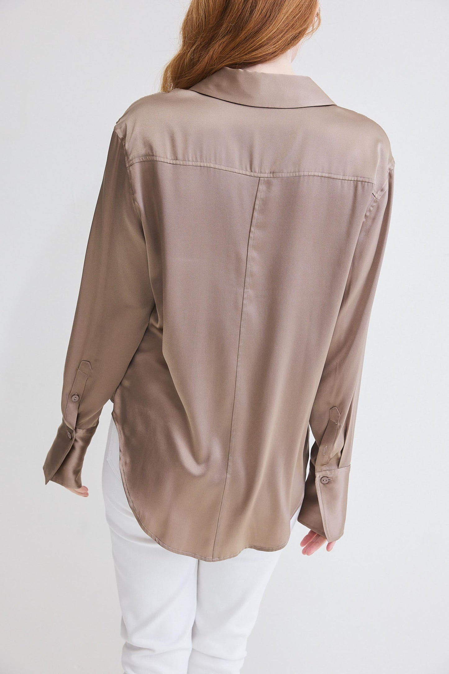 Shift Your Gaze Silk Button Down Blouse