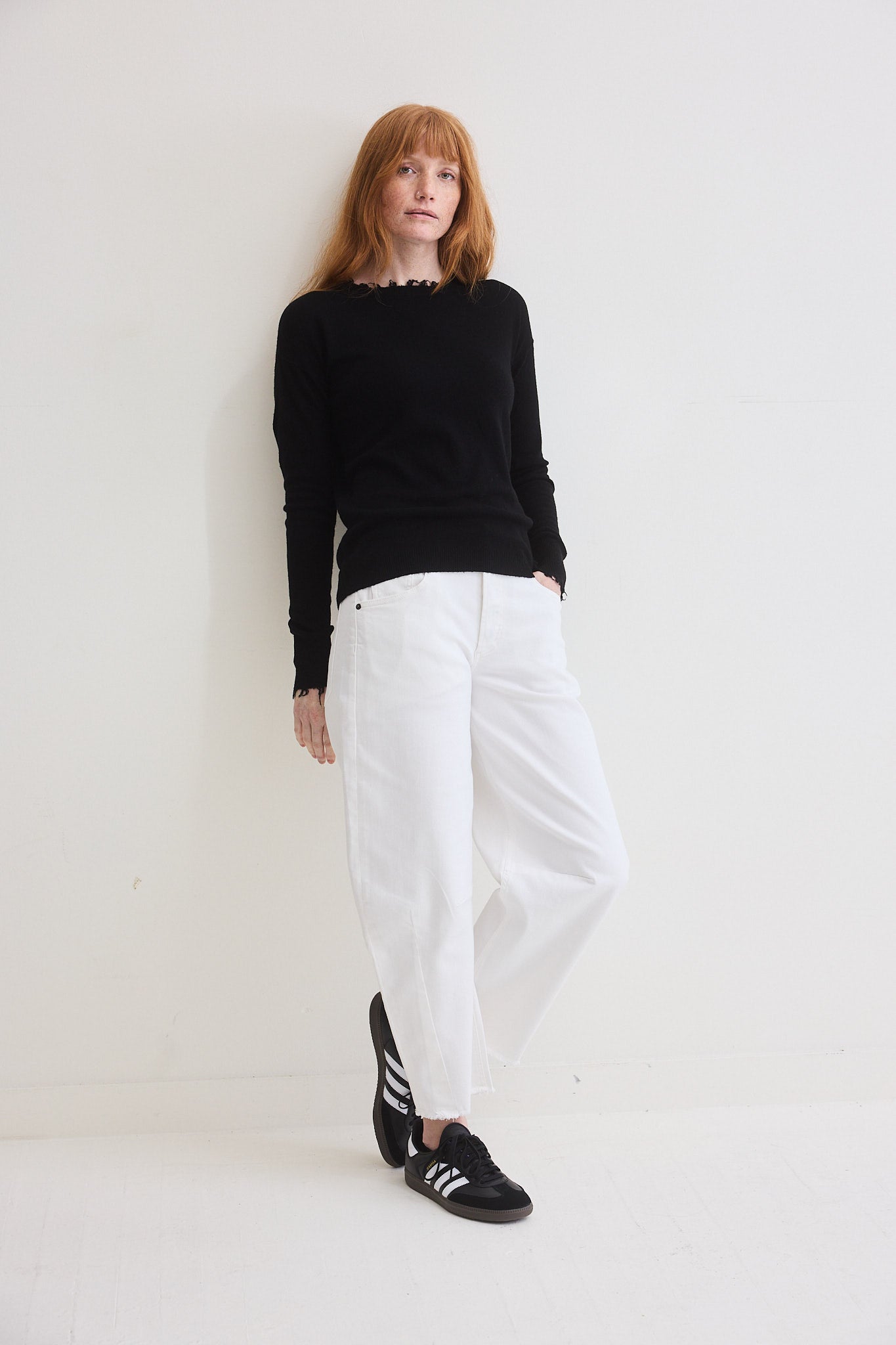 Distressed Light Cashmere Sweater