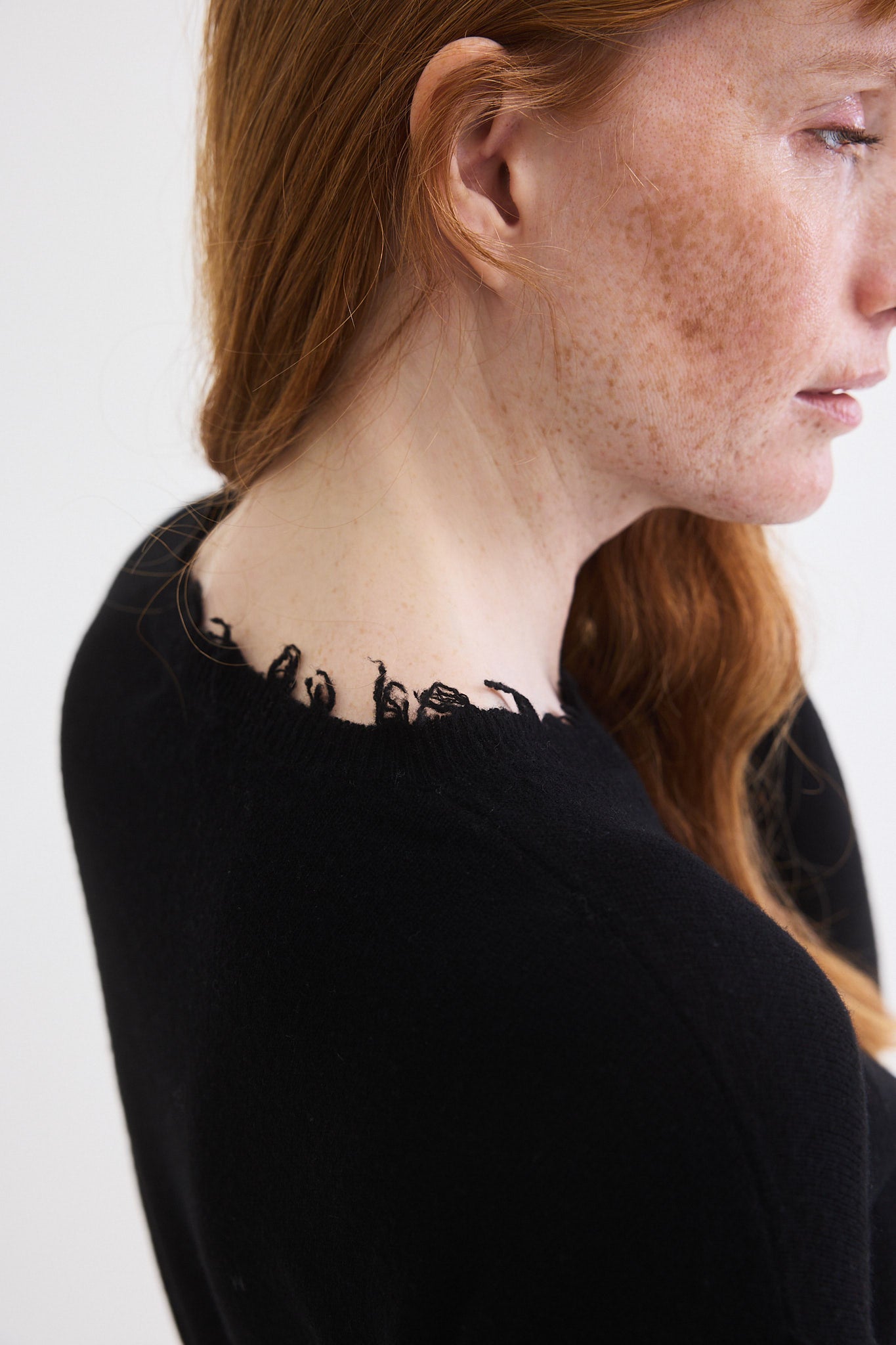 Distressed Light Cashmere Sweater
