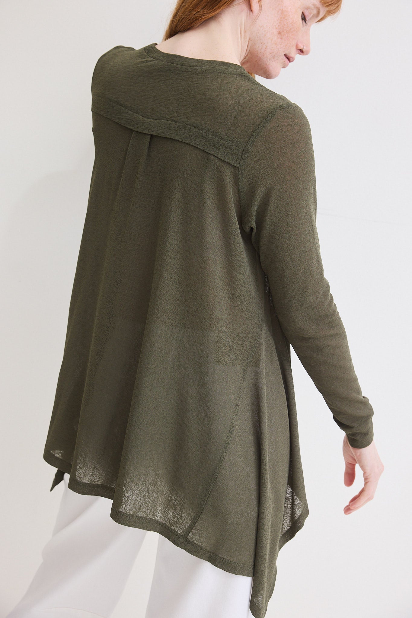 Sheer Knit High Low Top