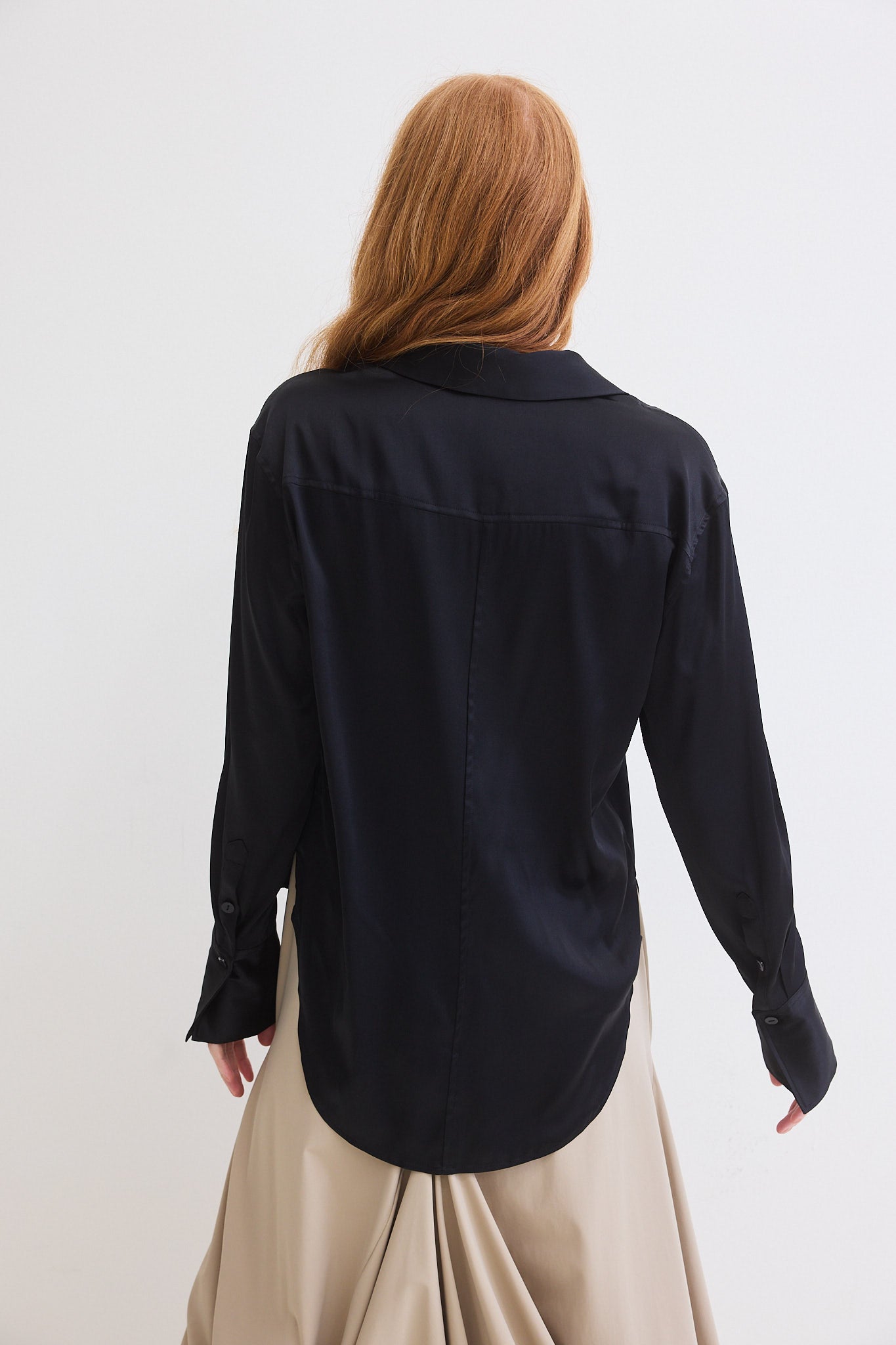 Shift Your Gaze Silk Button Down Blouse