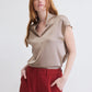 Cap Sleeve Washable Silk Blouse