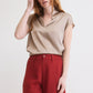 Cap Sleeve Washable Silk Blouse