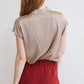 Cap Sleeve Washable Silk Blouse