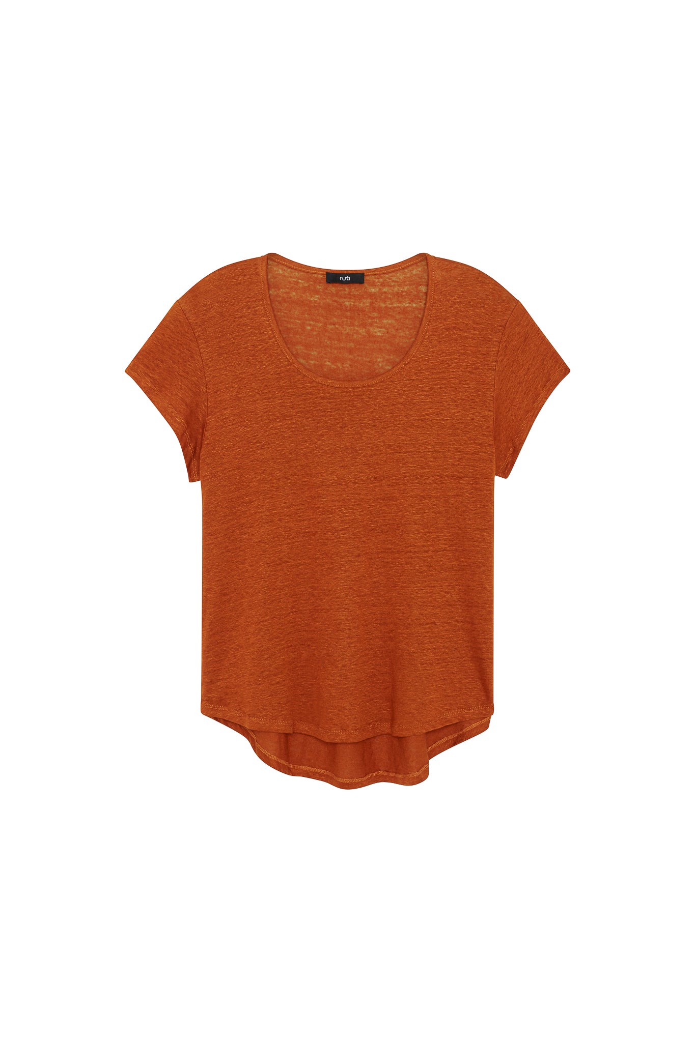 True Basic Scoop Neck Linen Top