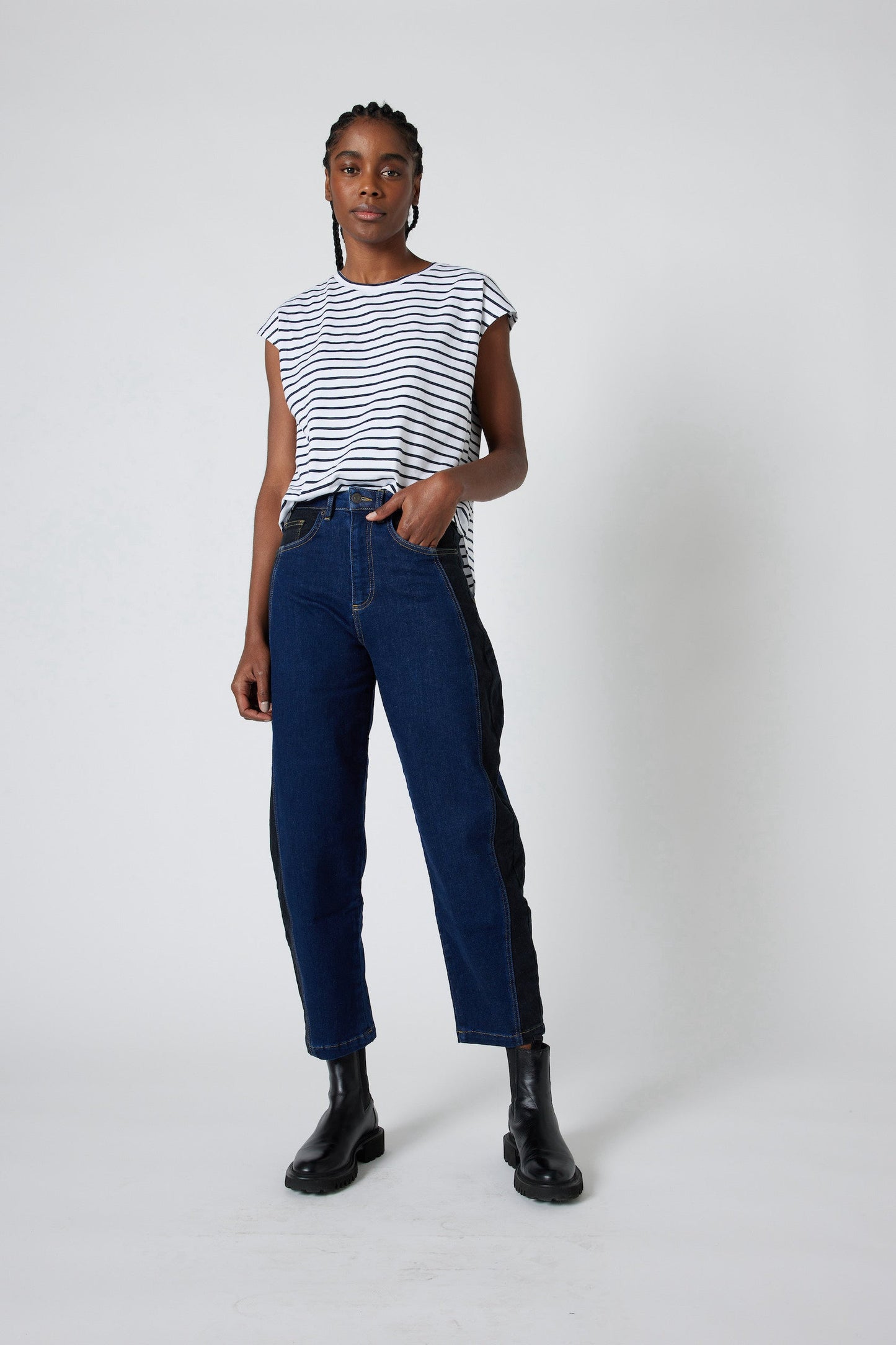 The Winning Combo Denim Barrel Leg Pant