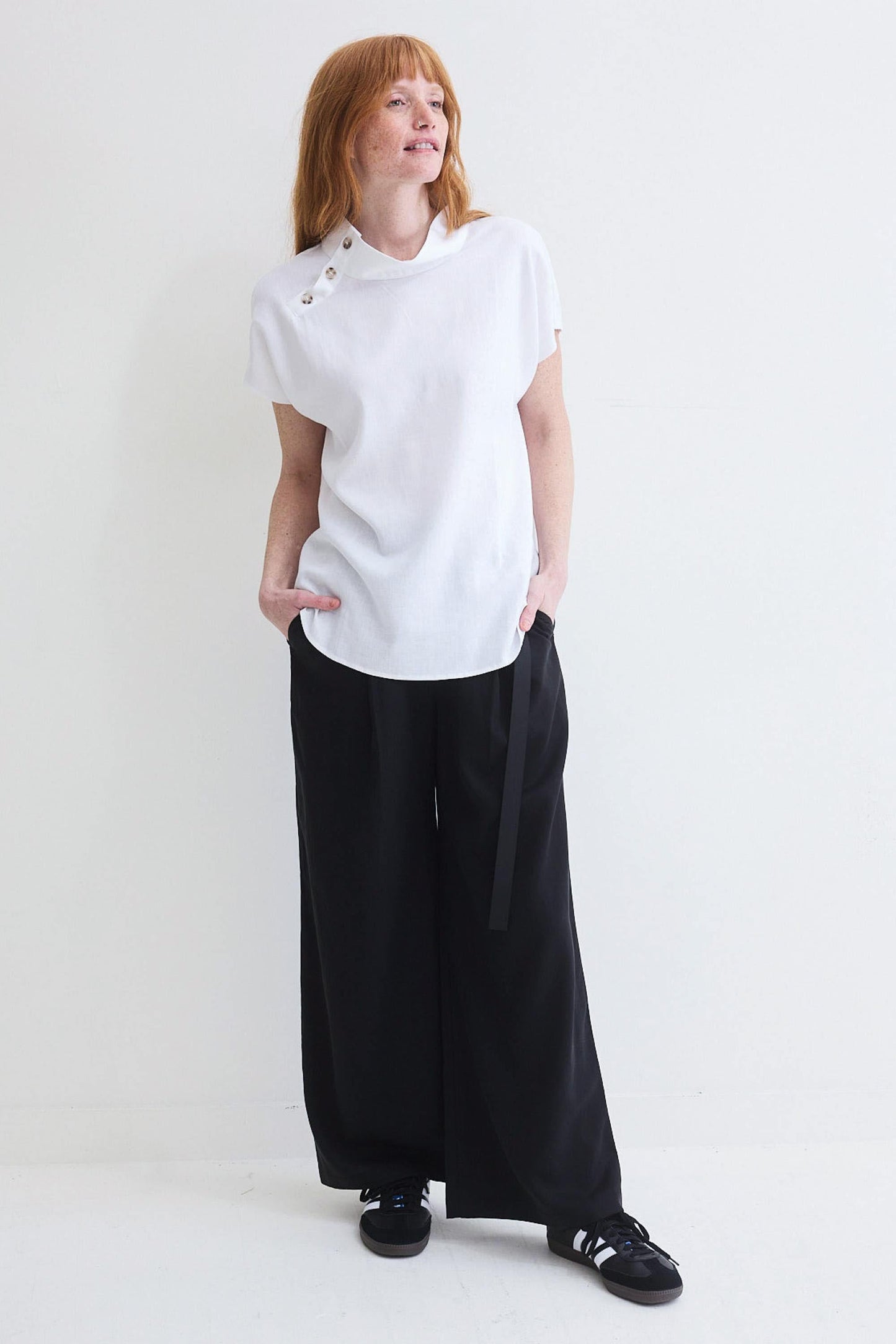 Buttoned Up Linen Blend Top