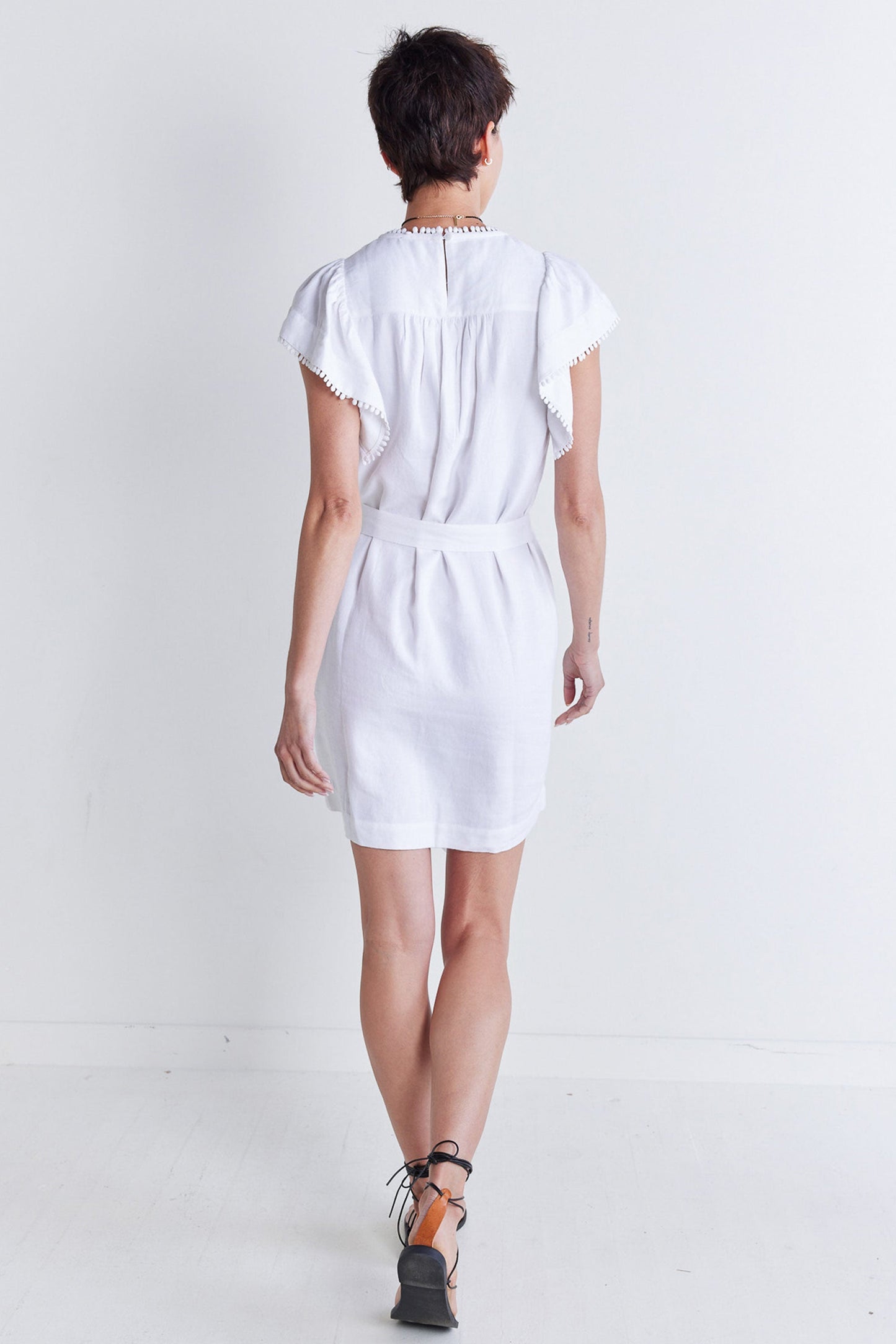 Embroidered Crete Short Dress
