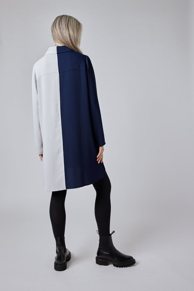 Colorblock A-Line Tunic Dress
