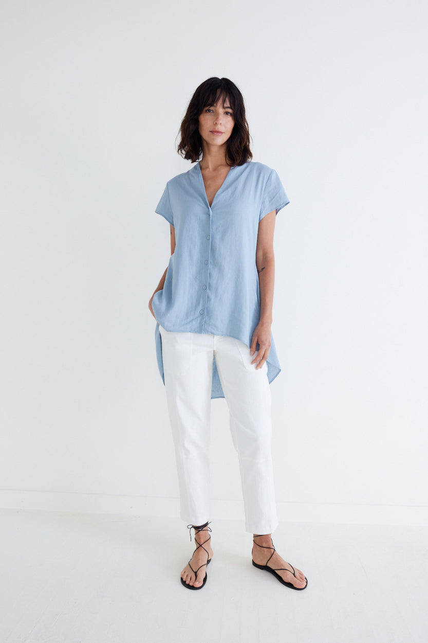 Daylight Linen High Low Blouse
