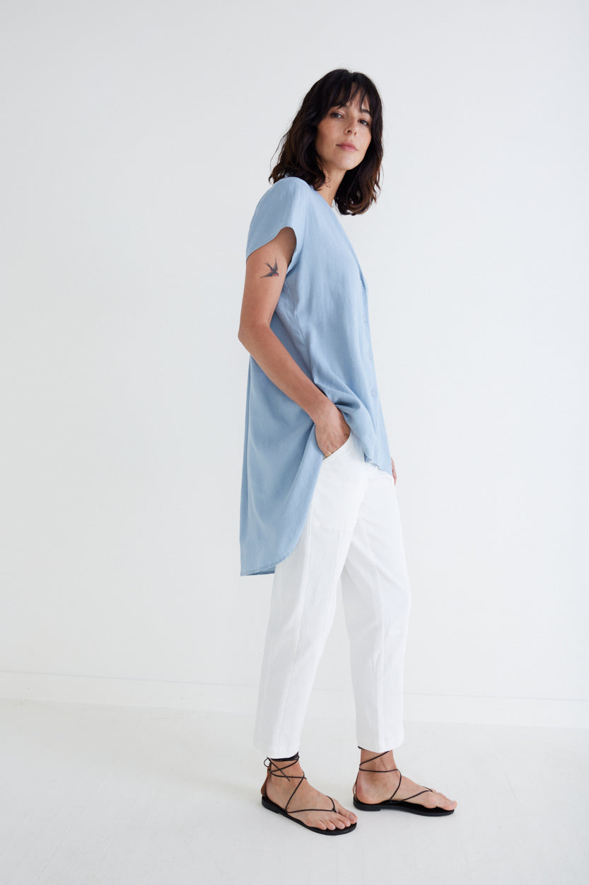 Daylight Linen High Low Blouse
