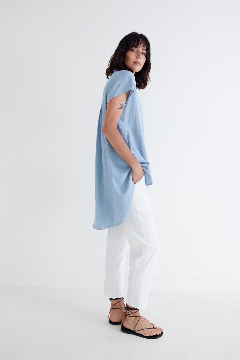 Daylight Linen High Low Blouse