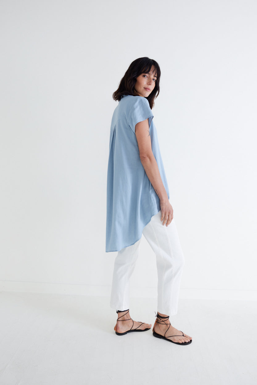 Daylight Linen High Low Blouse