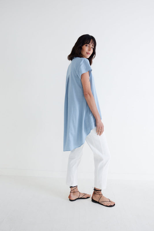Daylight Linen High Low Blouse