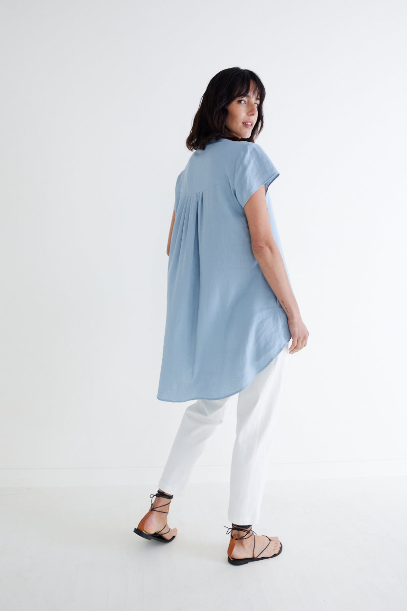 Daylight Linen High Low Blouse