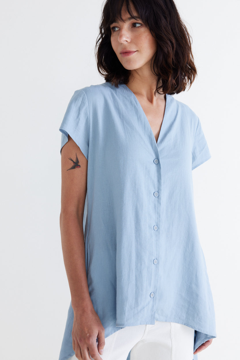 Daylight Linen High Low Blouse