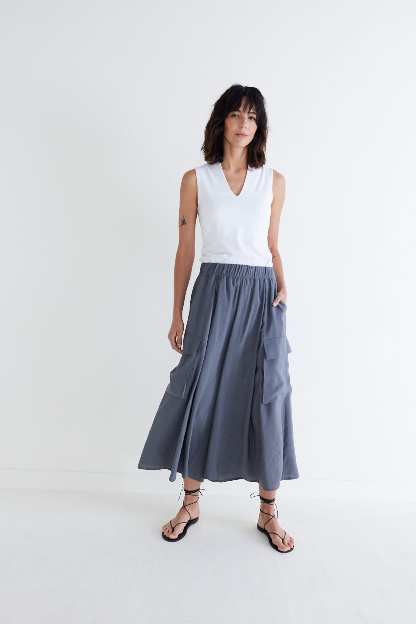 The Light Poplin Cargo Skirt Pants
