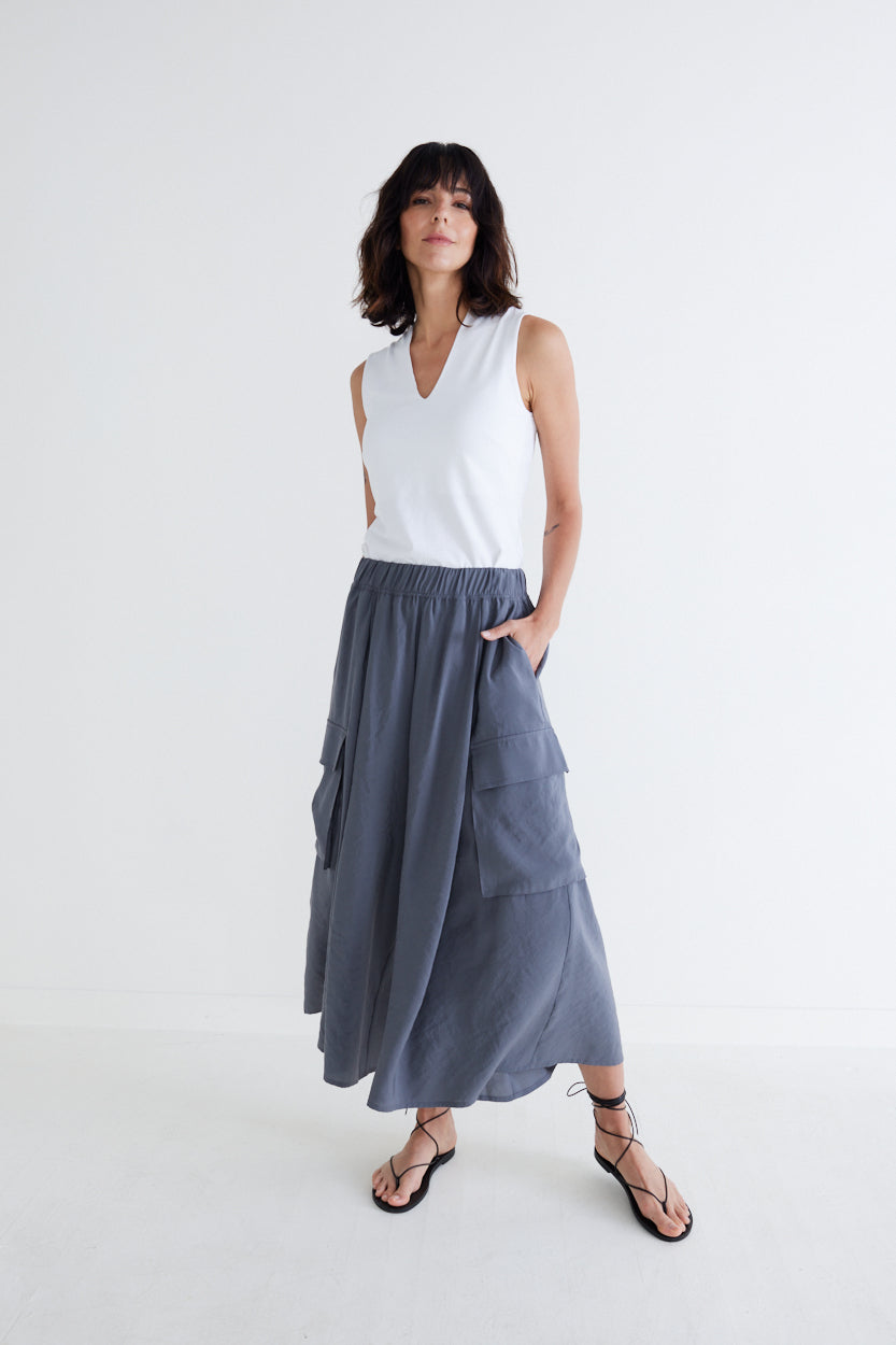 The Light Poplin Cargo Skirt Pants