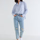 Top of the Line Long Sleeve Poplin Top