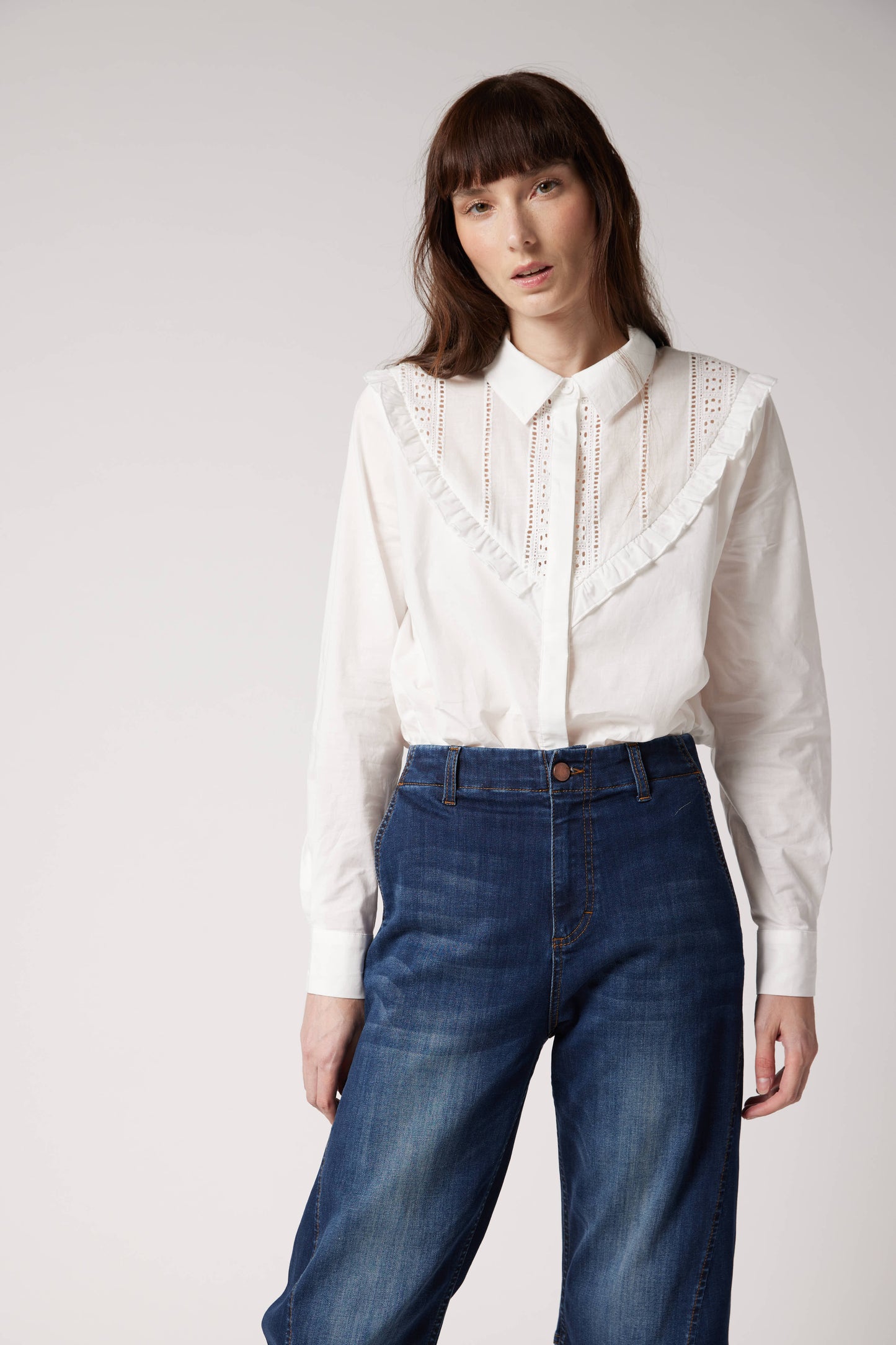 In Contrast Lace Blouse