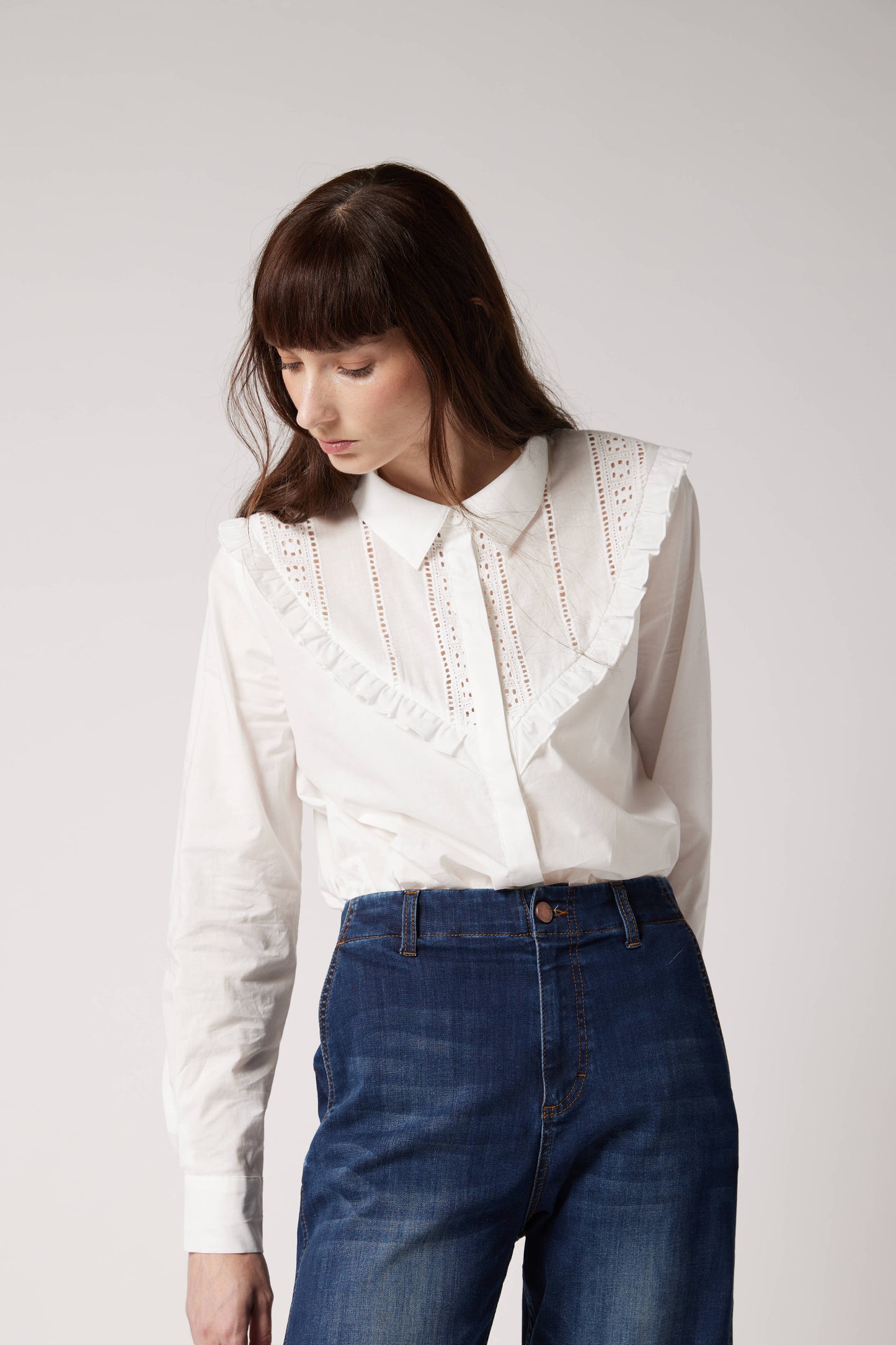 In Contrast Lace Blouse