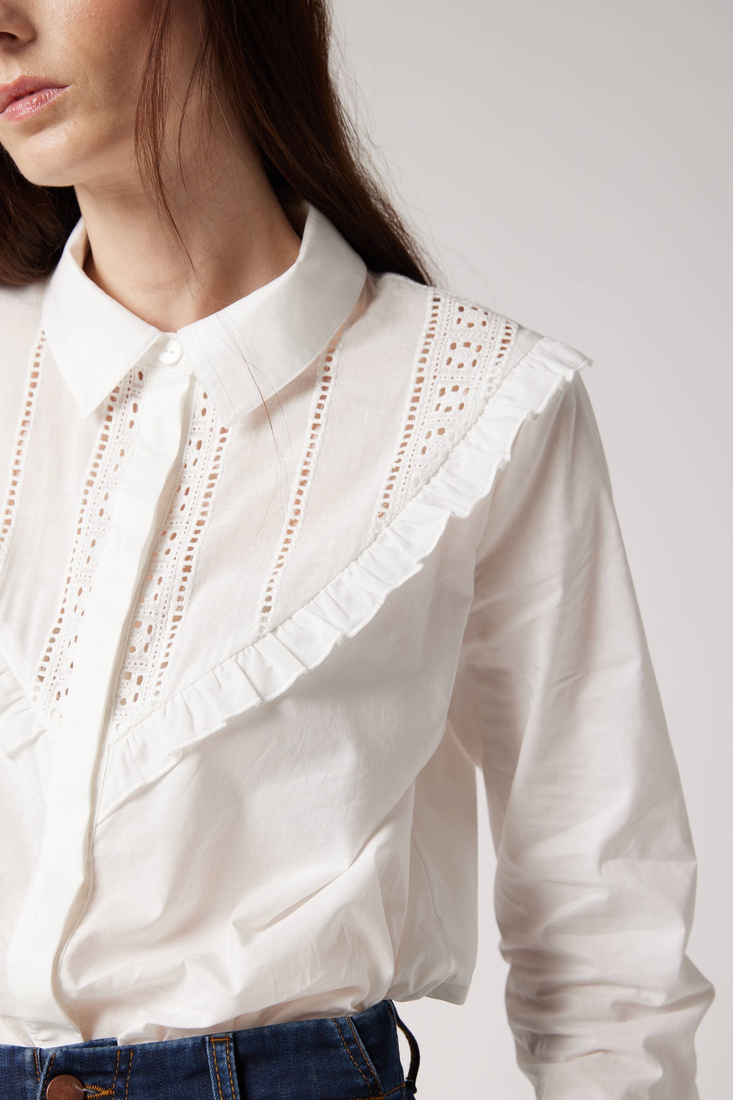 In Contrast Lace Blouse