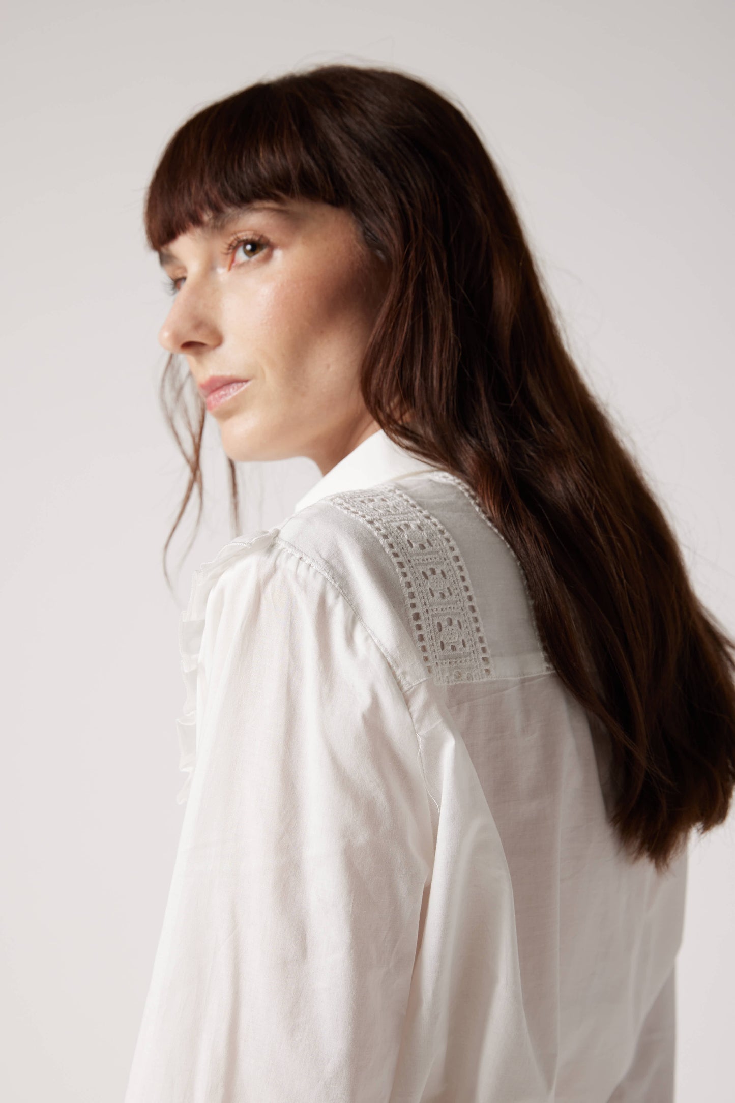 In Contrast Lace Blouse