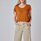 True Basic Scoop Neck Linen Top