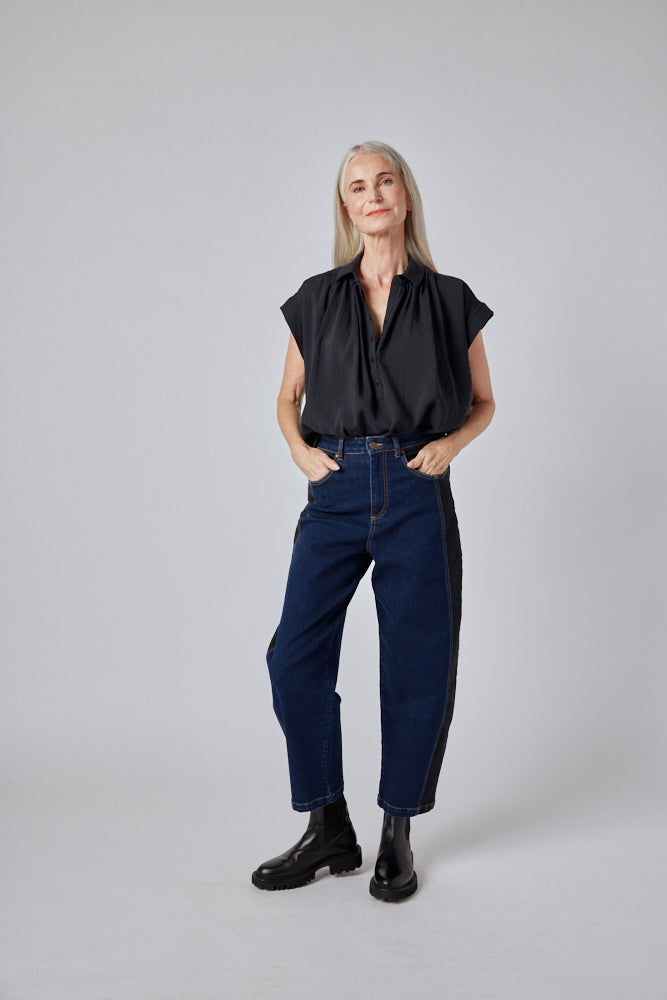 The Winning Combo Denim Barrel Leg Pant