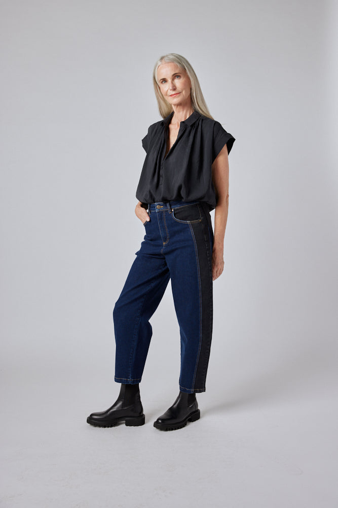 The Winning Combo Denim Barrel Leg Pant