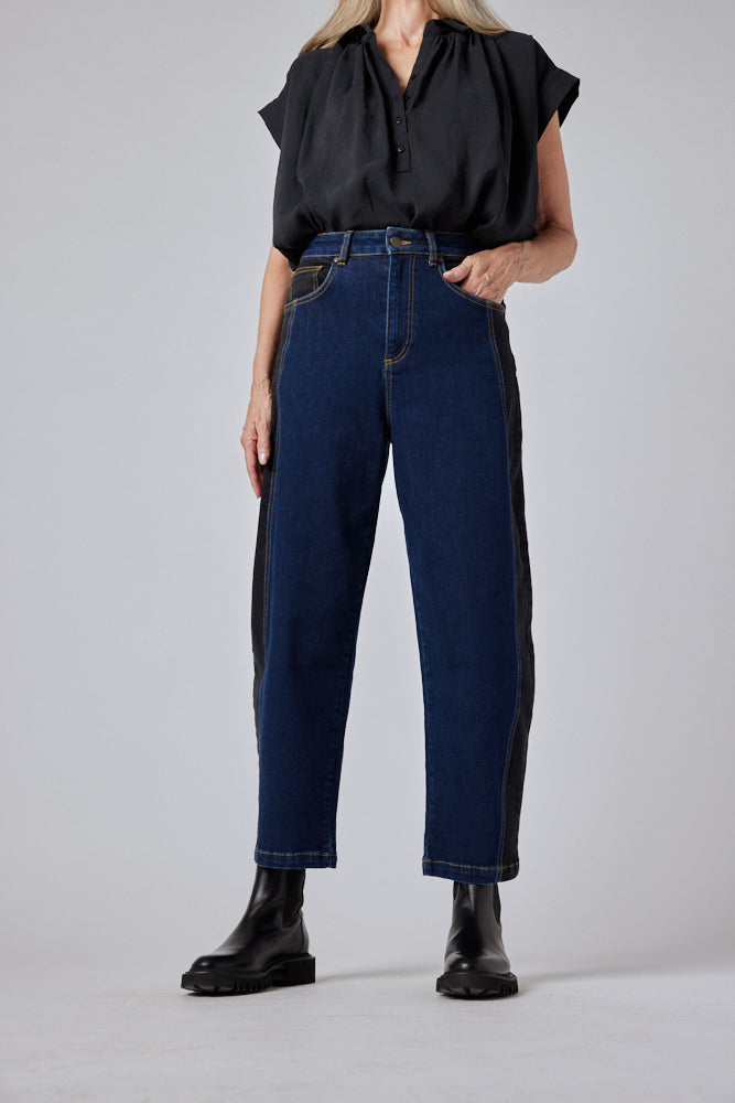 The Winning Combo Denim Barrel Leg Pant