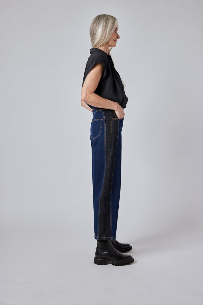 The Winning Combo Denim Barrel Leg Pant