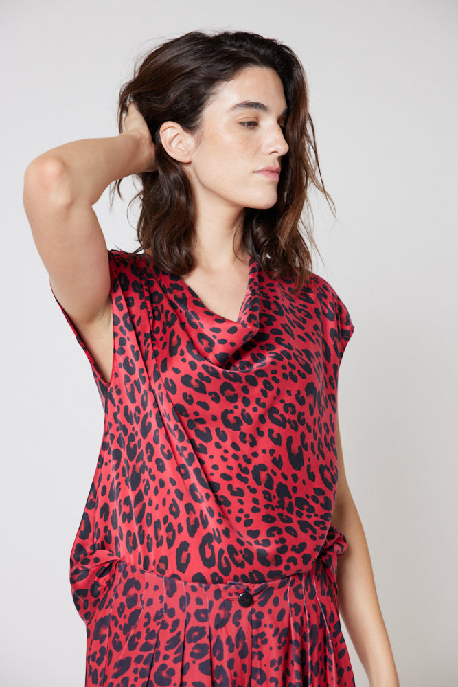 Washable Silk Cowl Neck Top