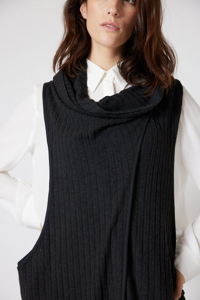 At Dusk Ribbed Long Vest