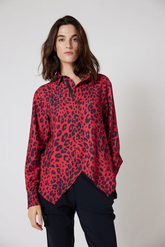 Panthera Handkerchief with a Zipper Blouse