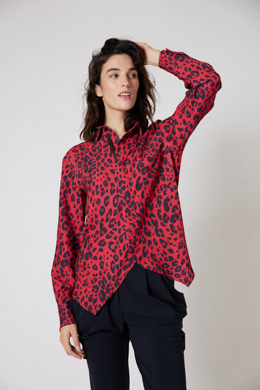 Panthera Handkerchief with a Zipper Blouse