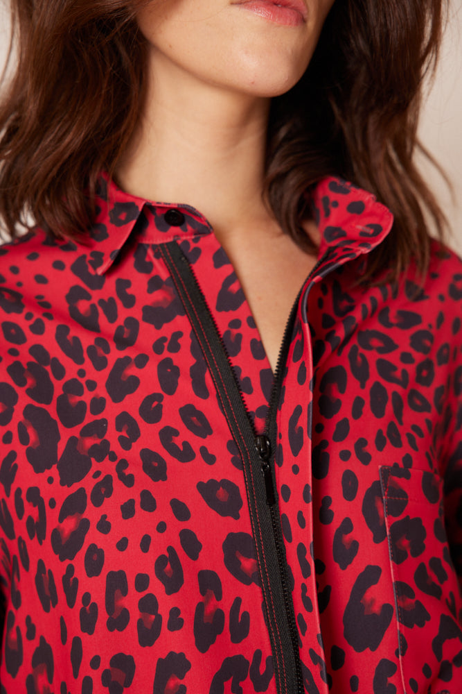 Panthera Handkerchief with a Zipper Blouse