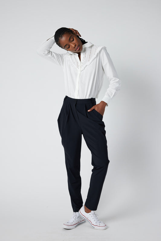 In Contrast Lace Blouse