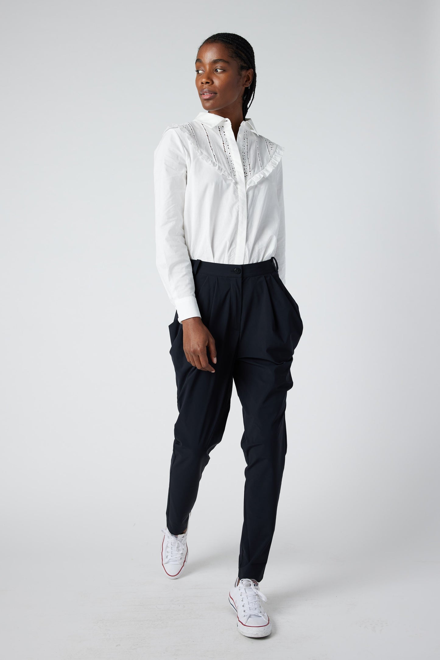 In Contrast Lace Blouse