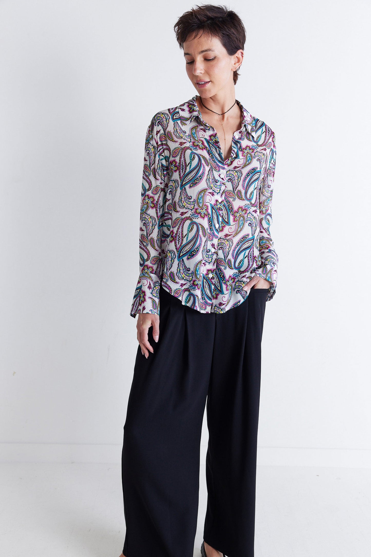 Shift Your Gaze Button Down Blouse