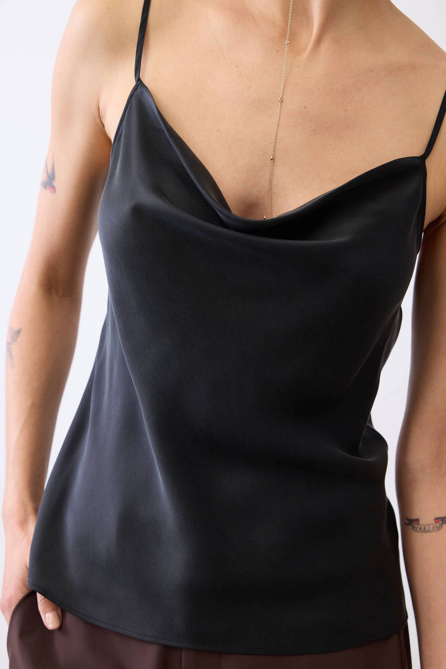 Washable Silk Cowl Neck Cami