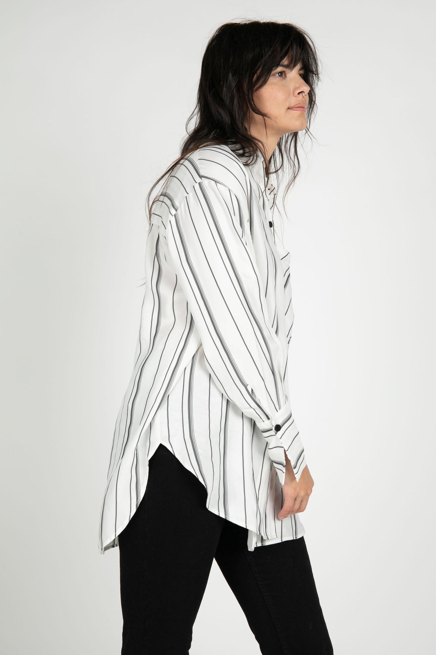 Marseille Striped Button Down tunic