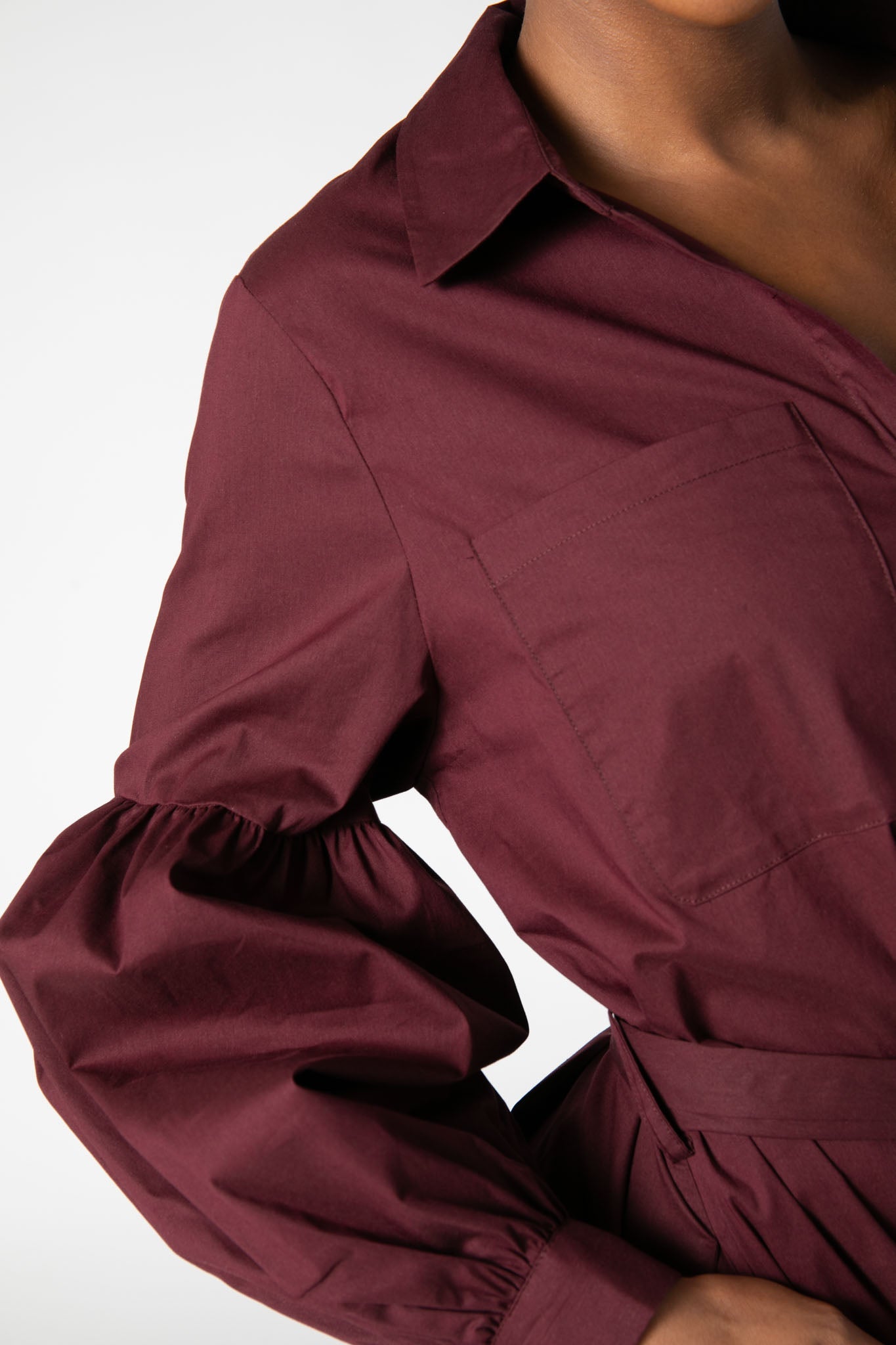 Puff Sleeve Shirt Dress