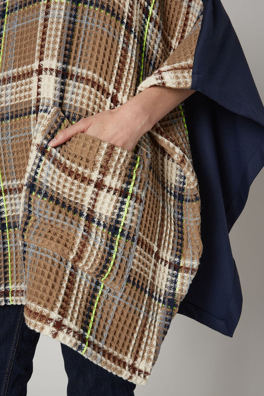 Touch of Neon Plaid Poncho