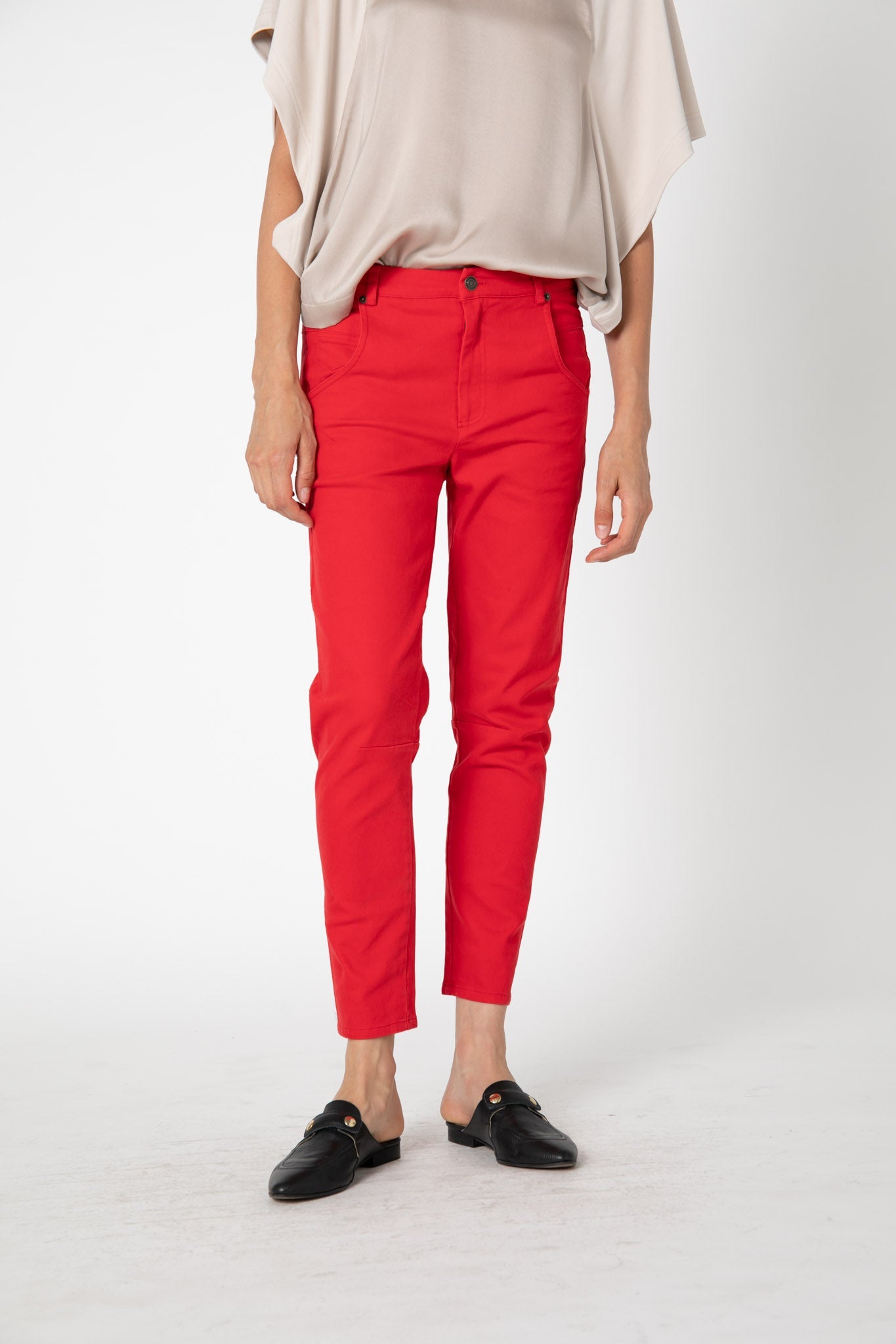 On The Edge Washed Red Pants