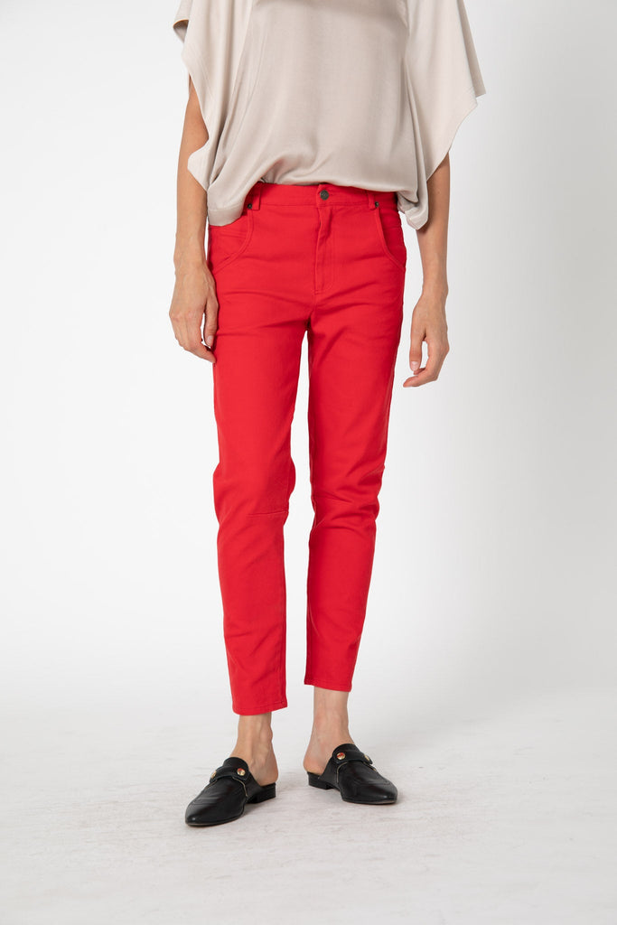 On The Edge Washed Red Pants