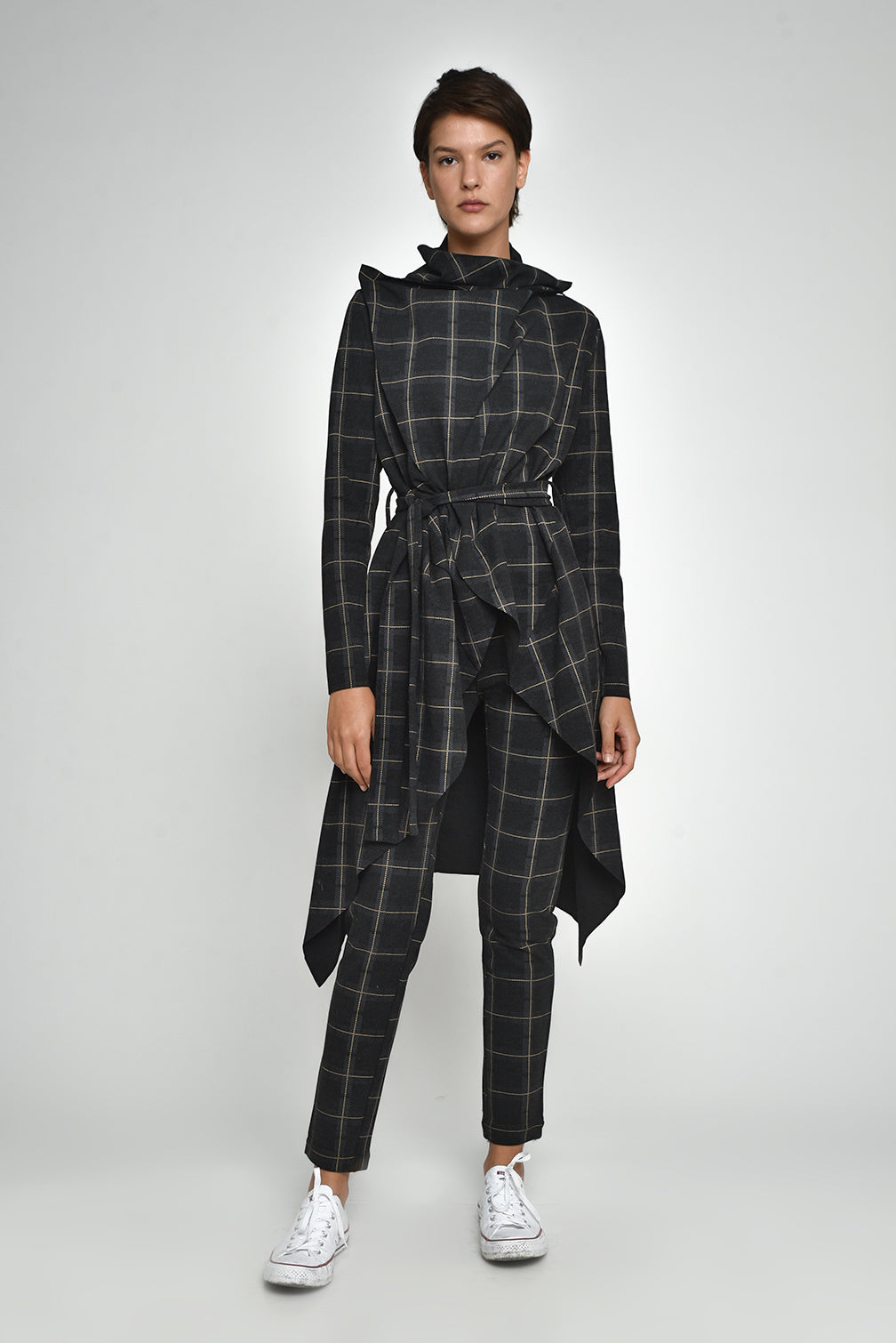 Plaid Walker Wrap Jacket